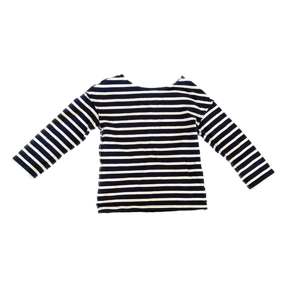 MADEWELL Luxe Long-Sleeve Tee in Falon Stripe Navy/White - Picture 2 of 4